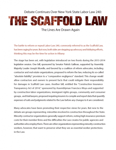 THE SCAFFOLD LAW